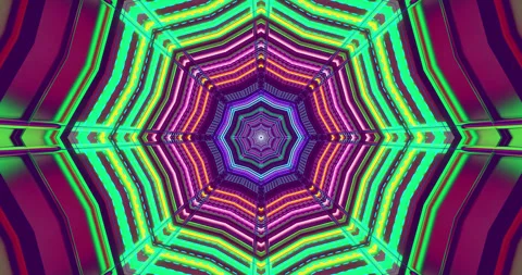 Colorful tunnel video loop with vibrant patterns for engaging screensaver e.. Stock Footage 319416363