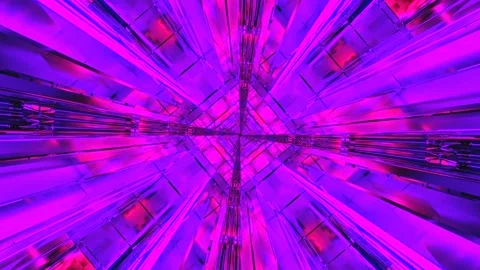 Colorful tunnel video loop with vibrant patterns creating a mesmerizing vis.. Stock Footage 320048691