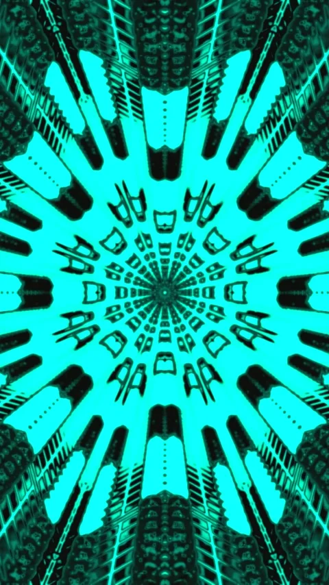 Colorful tunnel video vj loop screensaver creating dynamic visuals in mesme.. Video stock 321569361