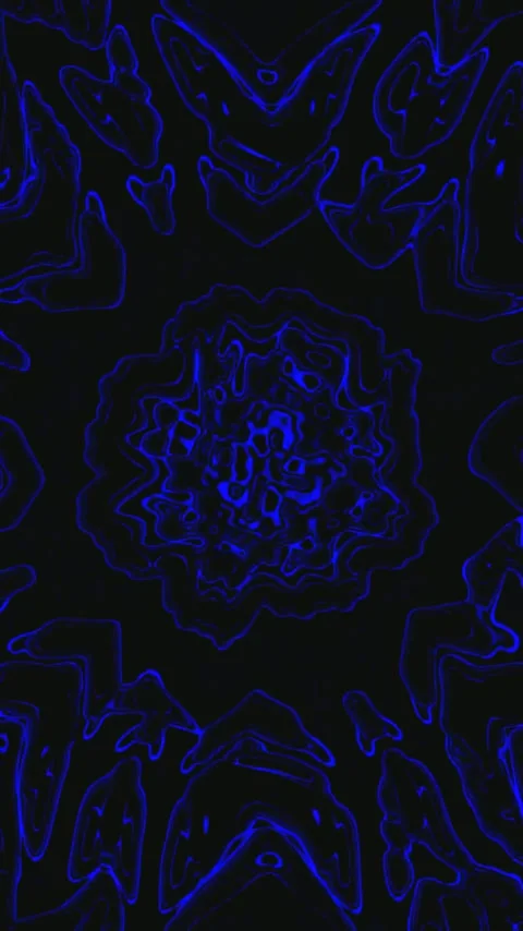 Colorful tunnel video vj loop screensaver with vibrant blue patterns for se.. Stock Footage 321570592