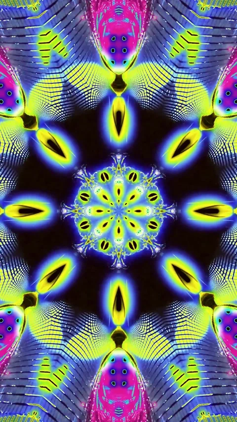 Colorful tunnel visualizer loop displaying vibrant patterns and mesmerizing.. Stock Footage 320357997