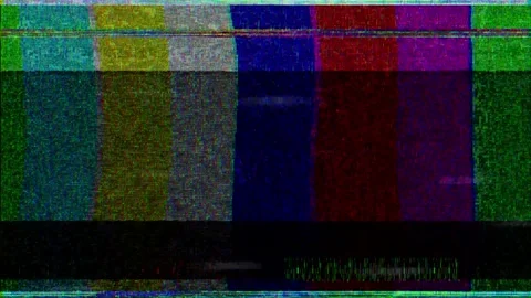 Colorful TV Test Pattern Glitch Static Background, bars static noise distortion Stock Footage 333910210