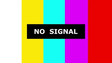 Colorful TV test pattern with NO signal text animated on a tv background. Stock Footage 266104124