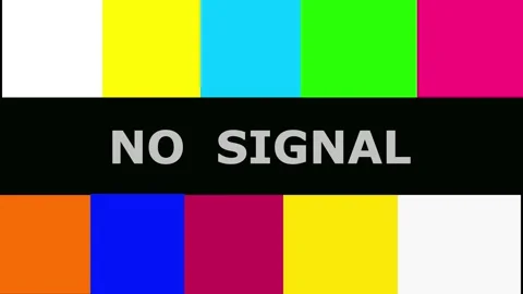 Colorful TV test pattern with NO signal text animated on a tv background. Stock Footage 266104191