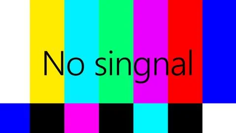 Colorful TV test pattern with No signal text on background. Stockillustratie