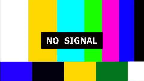 Colorful TV test pattern with NO SIGNAL message on a tv background. Stock Photos