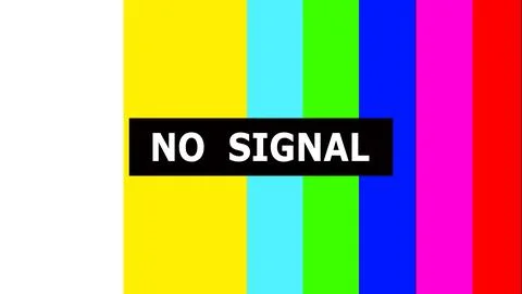 Colorful TV test pattern with NO SIGNAL message on a tv background. Stock Photos