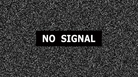 Colorful TV test pattern with NO SIGNAL message on a tv background. Stockfoto's