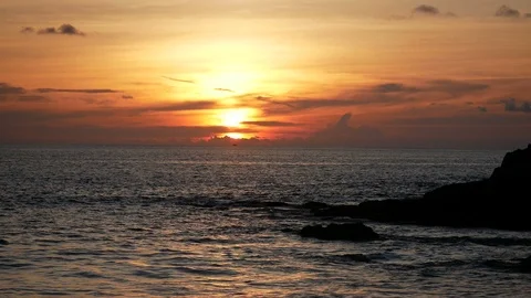 Colorful twilight cloudy sky after sunset in ocean sea Phuket southern Thailand. Stock Footage 89920908