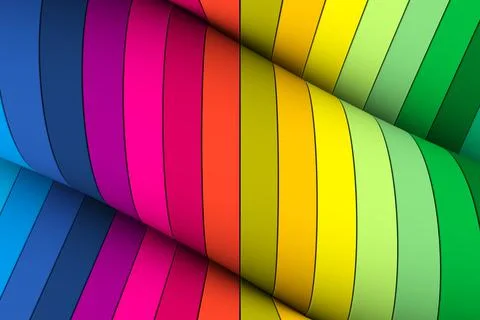 Colorful twisted abstract background 3D render illustration Stock Illustration