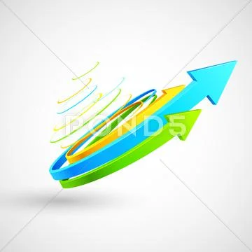 Colorful Twisted Arrow Stock Illustration