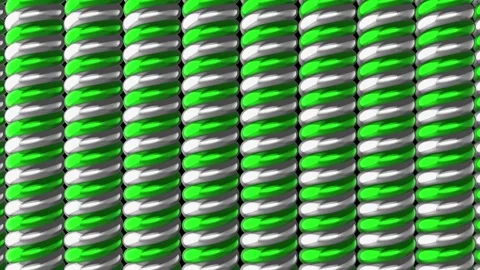 Colorful twisted patterns showcasing vibrant green and silver designs in a .. Stock-Footage 332846600
