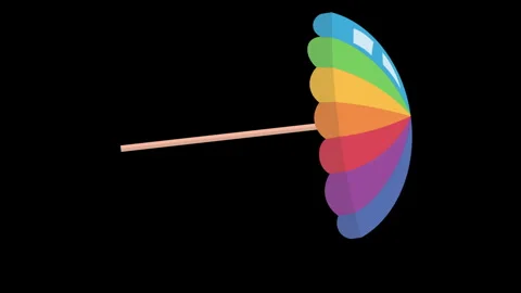 COLORFUL UMBRELLA RENDER Video stock 242938307