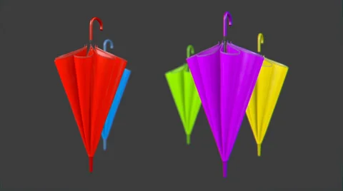 Colorful Umbrellas (HD+Loop) Stock Footage 35255216