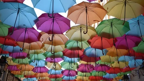 Colorful Umbrellas Paris Stock Footage 103515326