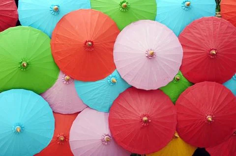 Colorful umbrellas Stock Photos