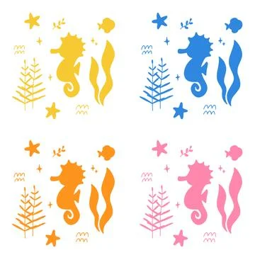 Colorful underwater pattern Illustrazione stock