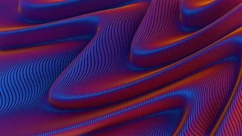 Colorful undulating lines with vibrant gradient hues Stock Illustration