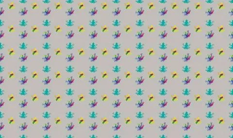 Colorful unicorn and rainbow pattern on a white background イラスト素材