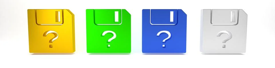 Colorful Unknown document icon isolated on white background. File with Ques.. Stock Photos