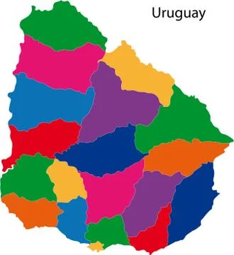 Colorful uruguay map Stock Illustration