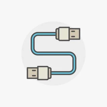 Colorful USB cable icon Stock Illustration