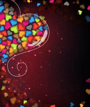 Colorful Valentine hearts. Abstract Valentines Day card Stock Illustration