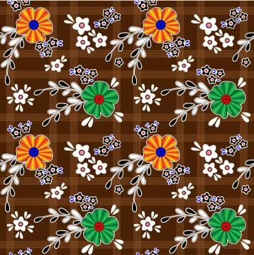 Colorful vector abstract flower leaf pattern. イラスト素材