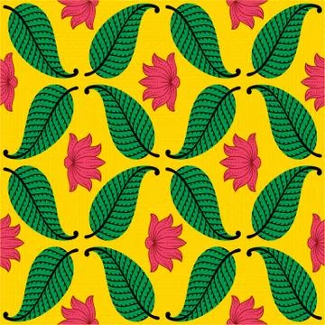 Colorful vector abstract flowers leafs pattern background design Stock Illustration