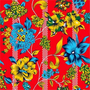 Colorful vector abstract flowers leafs pattern background design Stock Illustration
