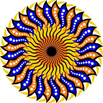 Colorful vector abstract mandala round design Stock Illustration