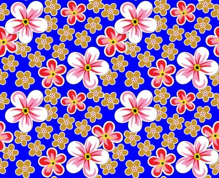 Colorful vector abstract seamless pattern with flowers Stock Illustration