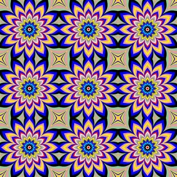 Colorful vector abstract seamless pattern with flowers Stock Illustration