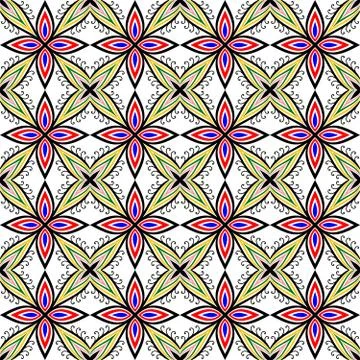 Colorful vector abstract seamless pattern with flowers Stock Illustration