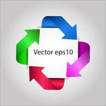 Colorful vector arrows on grey background Stock Illustration