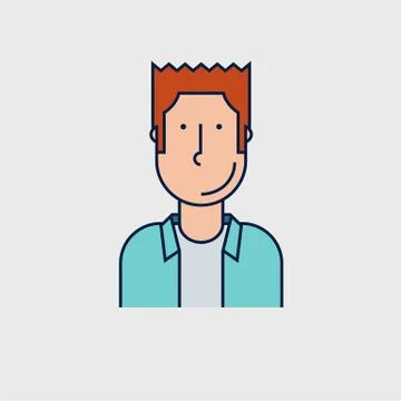 Colorful vector avatar of hipster guy Stock Illustration