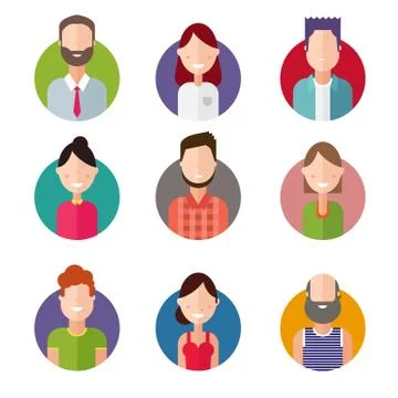 Colorful vector avatar Stock Illustration
