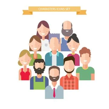 Colorful vector avatar Stock Illustration