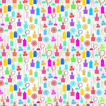 Colorful vector background for hookah components Seamless vector pattern w... Stock Photos