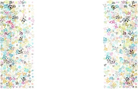 Colorful vector background made from Bengali alphabets, scripts, letters Stock Illustration