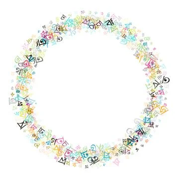Colorful vector background made from Bengali alphabets, scripts, letters Stock Illustration