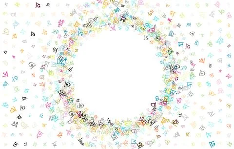 Colorful vector background made from Bengali alphabets, scripts, letters Stock Illustration