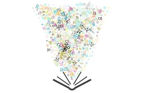 Colorful vector background made from Bengali alphabets, scripts, letters Stock Illustration