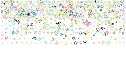 Colorful vector background made from Bengali alphabets, scripts, letters Stock Illustration