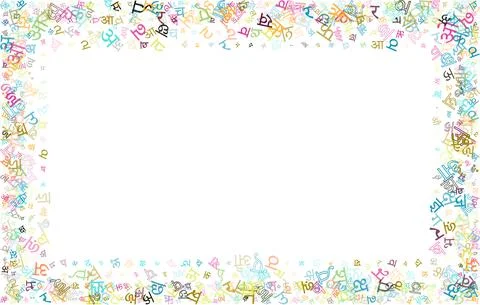 Colorful vector background made from Hindi alphabets, scripts letters characters Stock Illustration