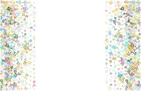 Colorful vector background made from Hindi alphabets, scripts letters characters Stock Illustration