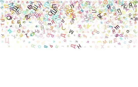 Colorful vector background made from Russian alphabets, scripts, letters Stock Illustration