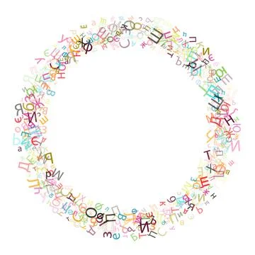Colorful vector background made from Russian alphabets, scripts, letters Stock Illustration