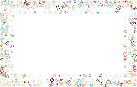 Colorful vector background made from Russian alphabets, scripts, letters Stock Illustration