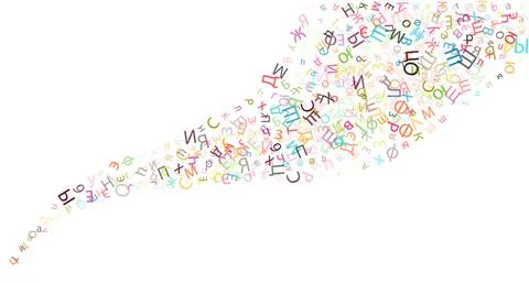 Colorful vector background made from Russian alphabets, scripts, letters Illustrazione stock